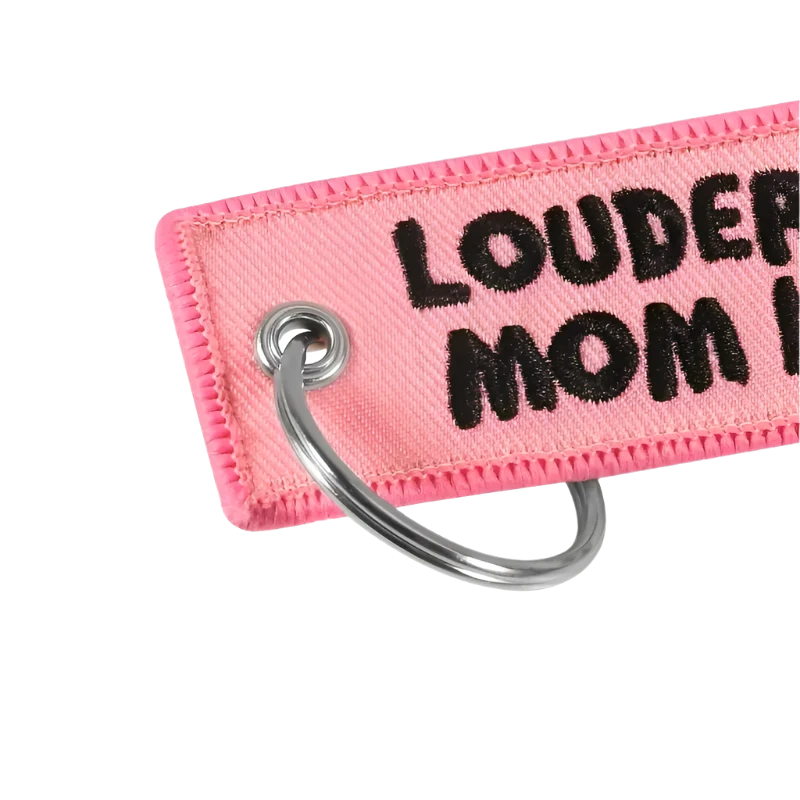 Louder Than Your Mom Last Night motorcycle keychain